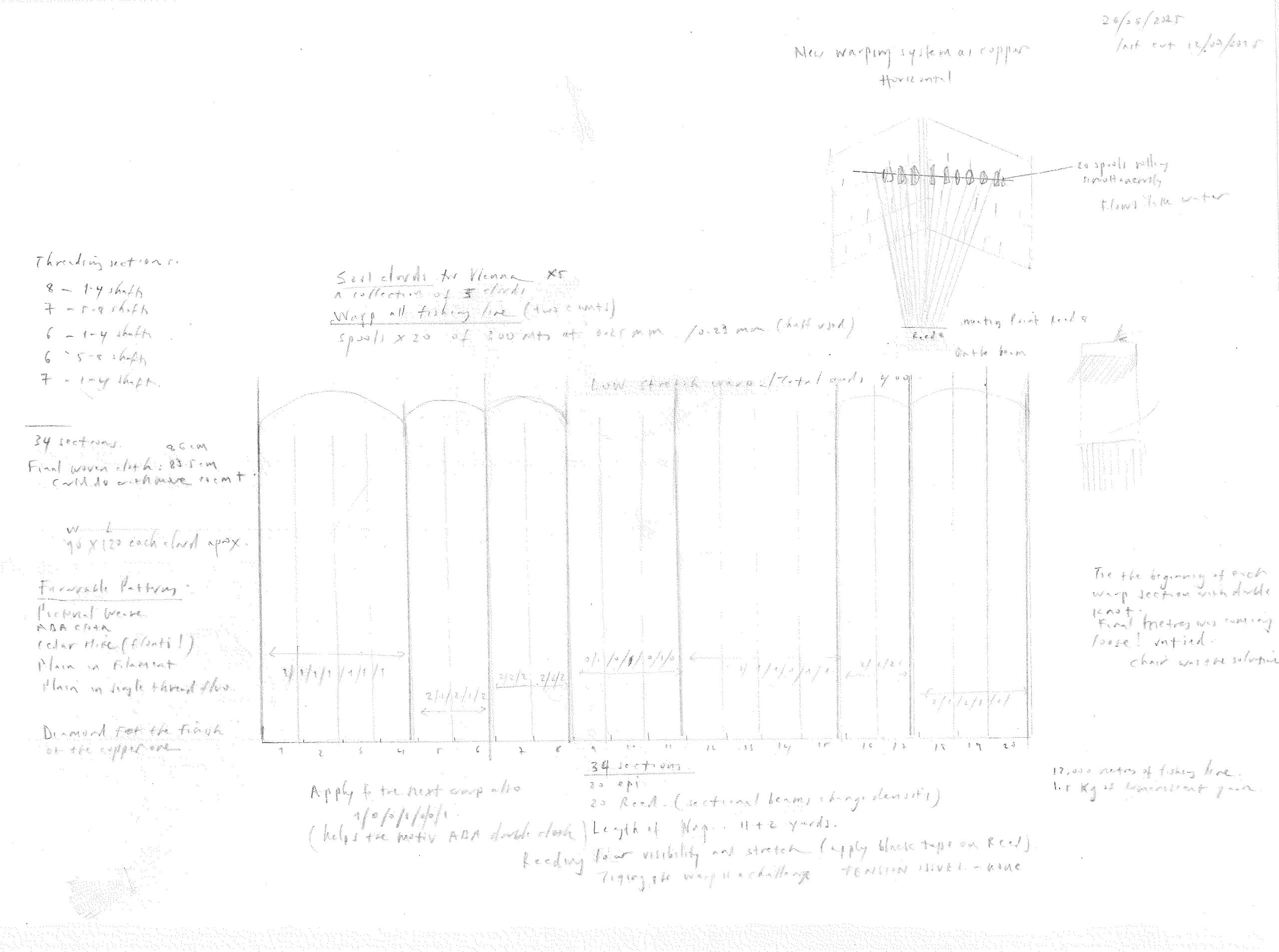 Soul clouds, 2025 Vienna – all monofilament warp 20 epi 0.23mm and 0.25mm thread